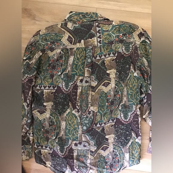 Vintage Preaches & Smith Silk Blouse M - Picture 2 of 5